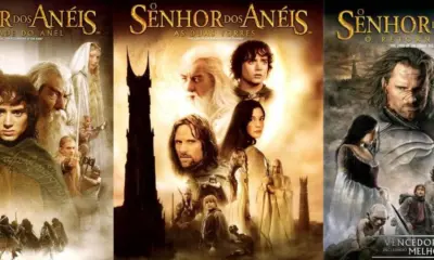 Poster da Trilogia de Senhor dos Anéis. Os filmes serão reexibidos no Cinemark.