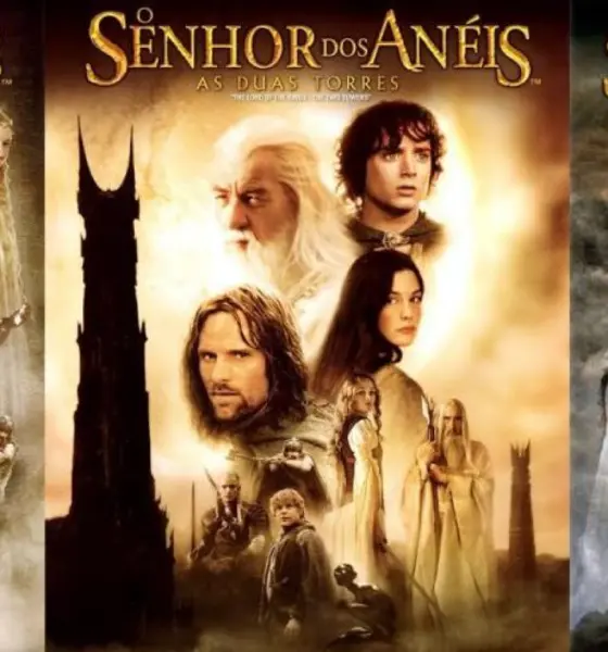 Poster da Trilogia de Senhor dos Anéis. Os filmes serão reexibidos no Cinemark.